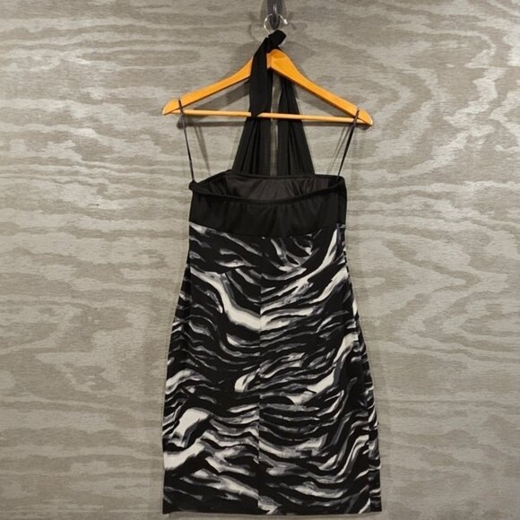 Enfocus SZ 8 Party/Cocktail Tiered Marble Design Semi Sheer Halter Dress - Picture 2 of 7